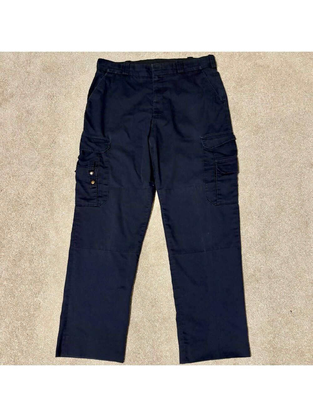Elbeco Mens TekTwill Cargo Pants 38x33 RipStop Navy Blue Utility Workwear EMS